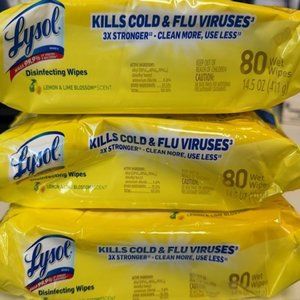 Lysol Disinfectant Wipes 6 - 80 count Packs (New)